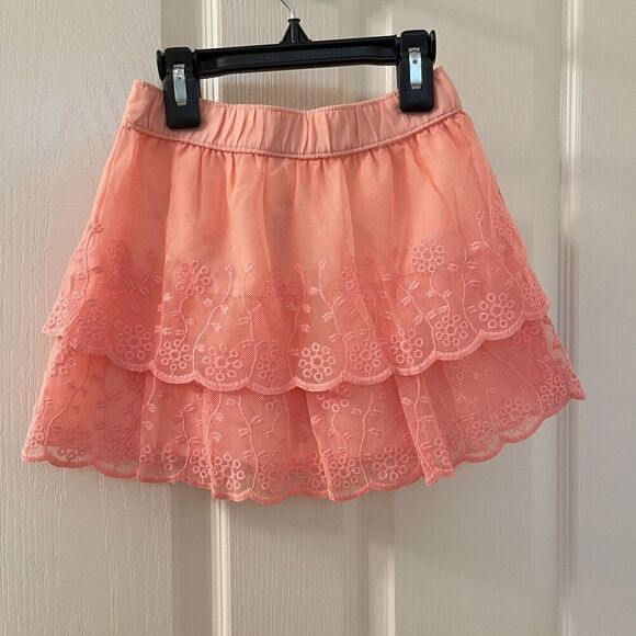 Carter's Pink Eyelet Embroidered Tulle Lace Skirt Scalloped Girls Size 4t NWT - Picture 8 of 9